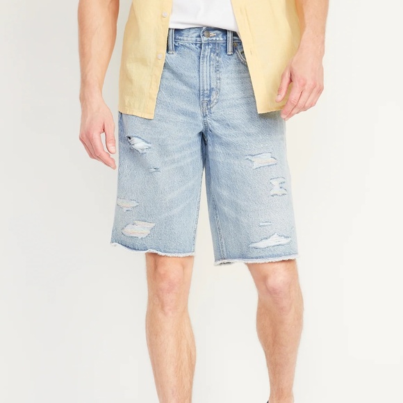 NEW OLD NAVY Men's Loose Rainbow Cut-Off Jean Shorts Pride 10" inseam sz 31 - Picture 1 of 17